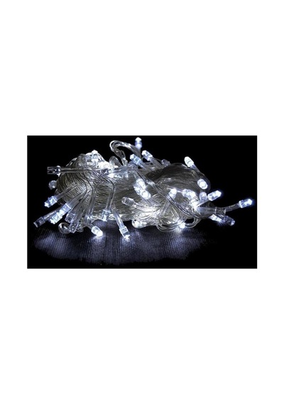 10 Mt Beyaz 100 Led Fişli Parti Yılbaşı Ağaç Dekoratif Aydınlatma Lambası Animasyonlu Süsleme Beyaz