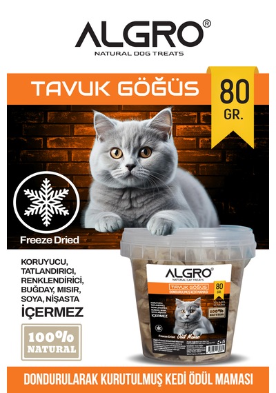 Freeze Dried Köpek Ödül Maması - Tavuk Göğüs Kova Ambalaj 80 Gr