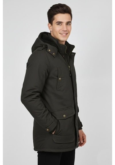 Dynamo Erkek Spor Kanvas Kapüşonlu Parka M2585 Bgl-st04915 Haki