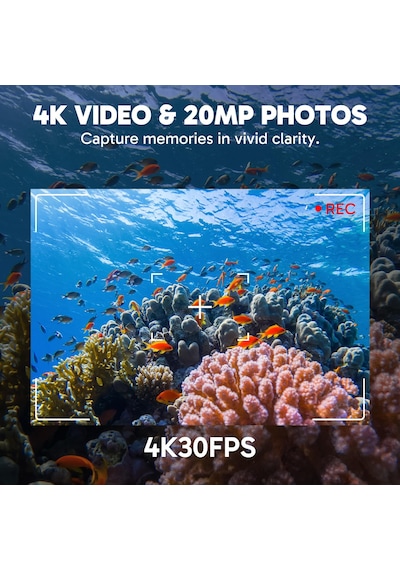 Akaso Ek7000 Pro 4k Aksiyon Kamerasi - Dokunmatik Ekran - 40m Derinlik - Genis Acili