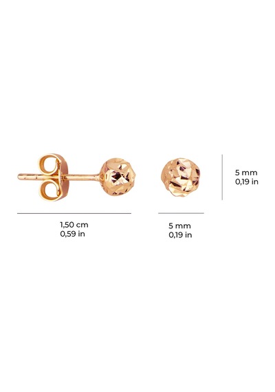 14 Ayar 5 Mm Altın Top Küpe 1,10 Gr-5981