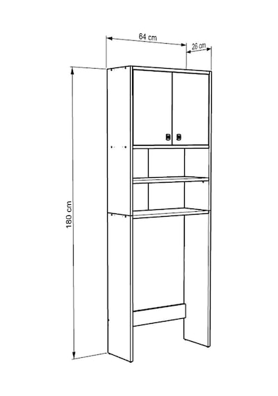Dekorfim DF03103B Çamaşır Makinesi Üstü Düzenleyici Dolap
