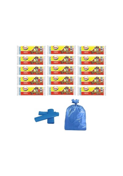 Ögem Büyük Boy Çöp Torbası Mavi 65X80 Cm 10 Lu 15 Rulo