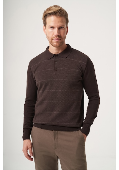 İmza Kahverengi Polo Yaka Uzun Kol Örme Comfort Fit Pamuklu Triko Kazak 1012265156 K.kahve-s.kahve İmza Kahverengi Polo Yaka Uzun Kol Örme Comfort Fit Pamuklu Triko Kazak 1012265156 K.kahve-s.kahve