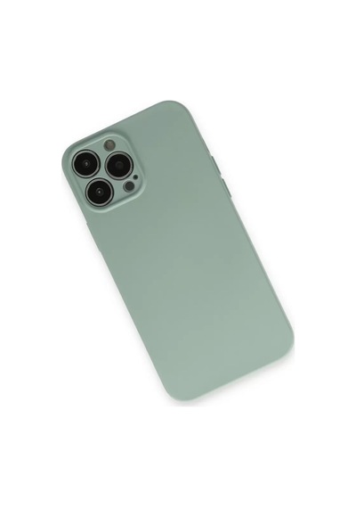 Newface Apple İphone 13 Pro Kılıf Nano İçi Kadife Silikon - Su Yeşili