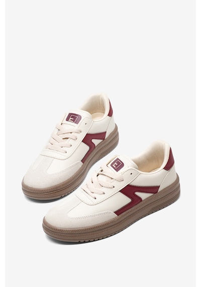 Tonny Black Rahat Kalıp Kauçuk Taban Bağcıklı Sneaker Kadın Bej Bordo Sneaker Tbtyldz005 Bej - Bordo