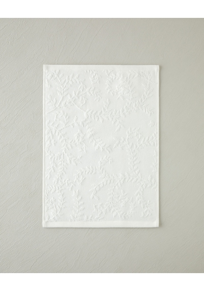 English Home Leafy Touch Pamuk Jakarlı Yüz Havlusu 50x80 Cm Ekru