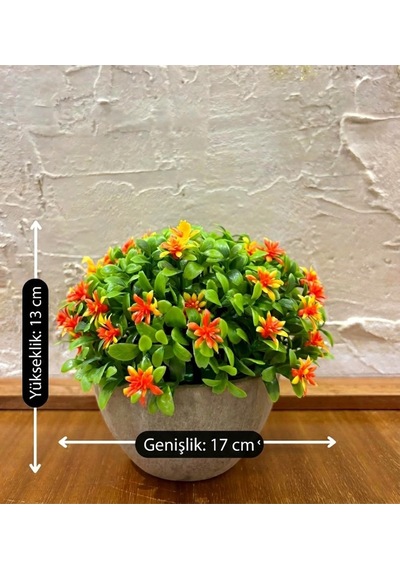 Modern Turuncu Bahar Esintisi Yapay Aranjman 13 Cm X 17 Cm Turuncu
