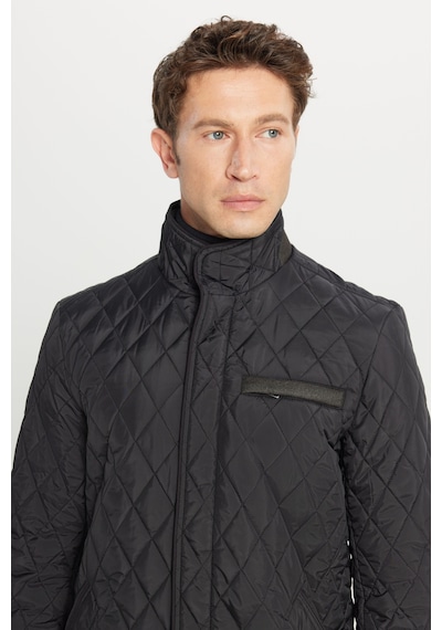 Altınyıldız Classıcs Erkek Sıyah Standart Fit Normal Kesim Dik Yaka Yan Cepli Overcoat Siyah