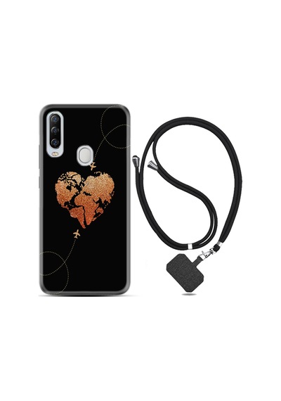 General Mobile GM20 Pro Kılıf Boyun Askılı Plane Heart 1721