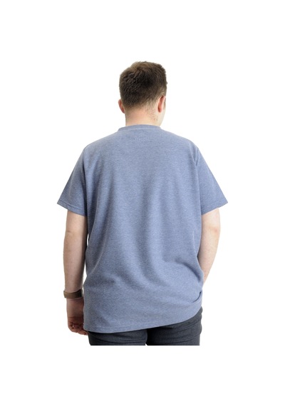 Mode Xl Büyük Beden Waffle Basic T-shirt 20033 Koyu Mavi