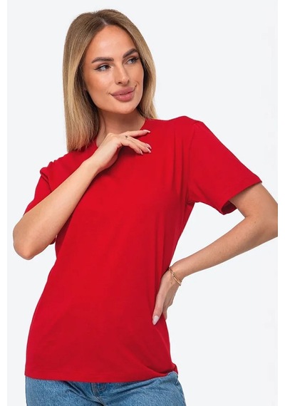 Uyguntarz Unisex Pamuklu Oversize Basic Tshirt Kırmızı