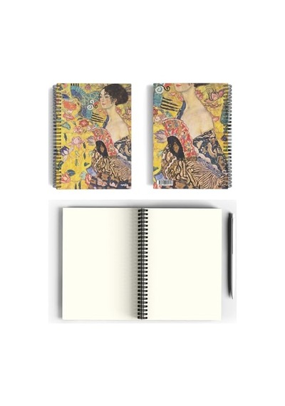 Gustav Klimt/lady With A Fan,1917-18 Spiralli Defter 15 A5 Çizgisiz 100 Sayfa Sanat