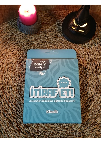 İtiraf Et Klasik Kart Oyunu - Kese Ve Silgili Kalem Hediyeli Eğlendirici Grup Oyunu