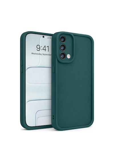 Oppo A74 4g Uyumlu Kamera Çıkıntılı Mat Silikon Telefon Kılıfı Yeşil
