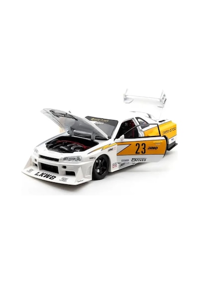 Hobbiez World Nissan Skyline Gt-r R34 Liberty Walk Beyaz - 1901-411a 1:24 Model Araba