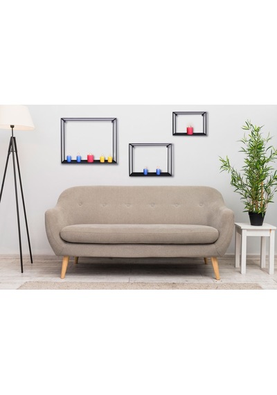 Wessdizayn Metal Duvar Rafı Dekoratif 3 ‘Lü Set Wd-11