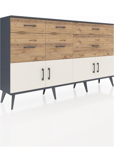 Arges Konsol Tek Raflı 6 Çekmeceli 4 Kapaklı 176x30x99 Antrasit-aytaşı/çam Aytası/atlas Çam - Antrasıt Arges Konsol Tek Raflı 6 Çekmeceli 4 Kapaklı 176x30x99 Antrasit-aytaşı/çam Aytası/atlas Çam - Antrasıt
