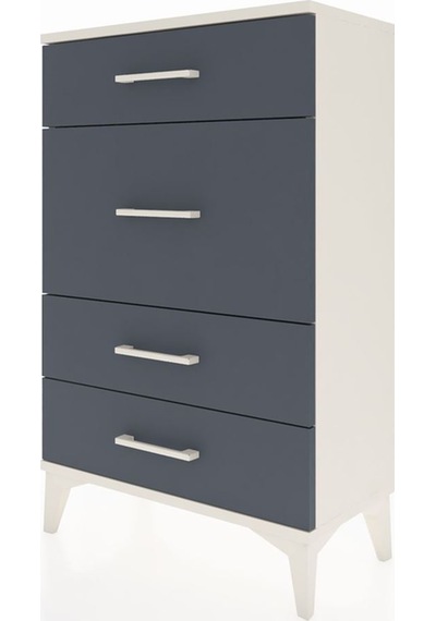 Arges Komodin 4 Çekmeceli 60x30x96 Aytaşı-antrasit Aytaşı