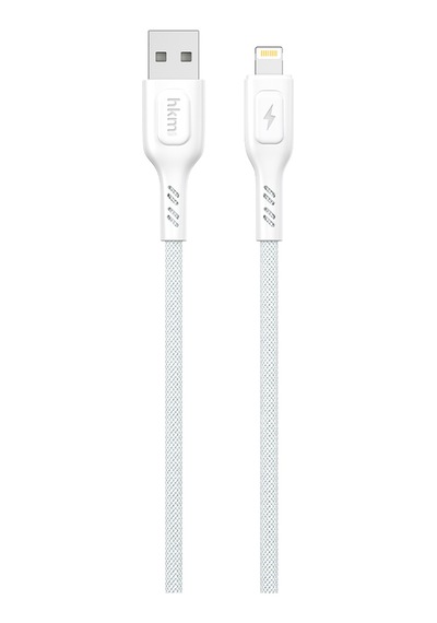 Knit 2A Çıkış Usb-A To Lightning Şarj Ve Data Aktarım Kablosu Örgü Tasarım 1 Metre Beyaz