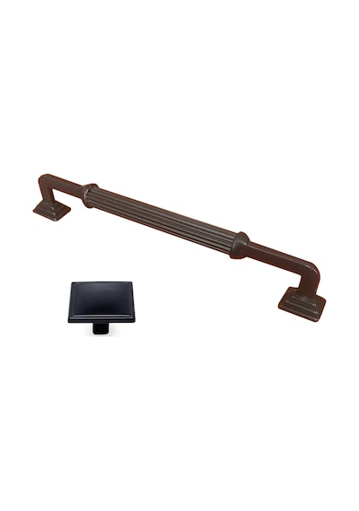 Mobaksaksesuar Kare Ayaklı Sütun Boru Kulp Siyah 160 Mm