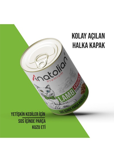 Anatolian Premium Kuzulu Parça Etli Yetişkin Kedi Konservesi 24 X 400 G