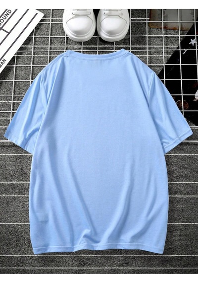 Üçgen Dağ T-shirt - Bebe Mavisi Baskılı Oversize Bisiklet Yaka Kısa Kol Tişört Bebe Mavisi Üçgen Dağ T-shirt - Bebe Mavisi Baskılı Oversize Bisiklet Yaka Kısa Kol Tişört Bebe Mavisi