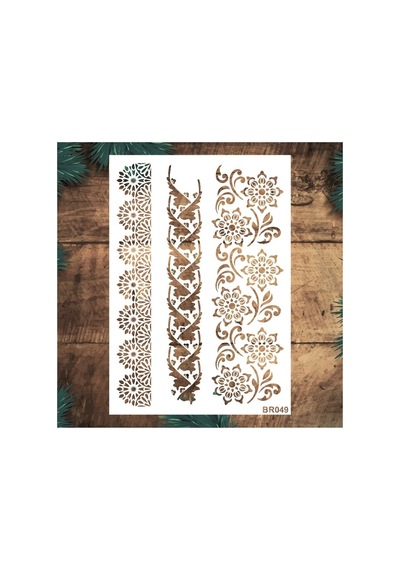 Kk Swords Stencil Tasarım Br049 - Dekoratif Duvar, Eşya,kumaş Boyama Şablonları 21x30cm