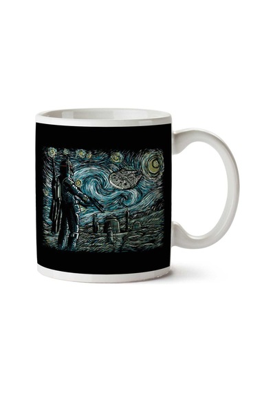 Star Wars Van Gogh Starry Wars İki Tarafı Baskılı Kupa Bardak Çok Renkli