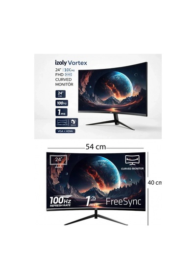 J-tech Nexa i5-10400F 32 GB 512 GB SSD  8 GB RX580 24" Curved Free Dos Masaüstü Bilgisayar