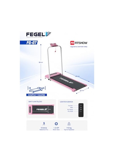 Fg-07 Katlanabilir Koşu Bandı 1-10 Km/s Hız Aralığı