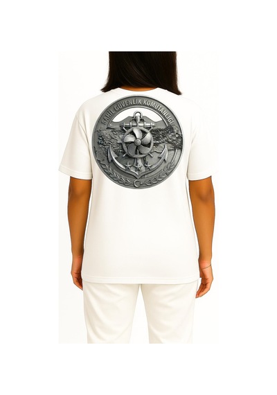 Bahriyeli Collection Oversize Sg Cep Ve Sırt Baskılı Unisex T-shirt Beyaz