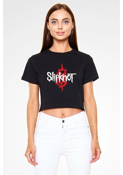 Startmore Adrift Ko Butadigi Slipknot Siyah Crop Top Tişört Ct1010 Siyah