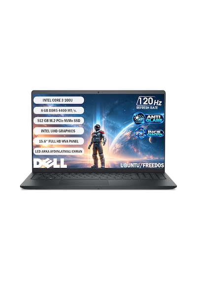 Dell Pro 15 Essential PV15250 RPL-008-P8l-UBU i7-1355U 8 GB 512 GB 15.6" Ubuntu Dizüstü Bilgisayar