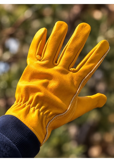 HEMLABEL Hakiki Dana Derisi Bushcraft Eldiveni Outdoor Kamp ve Doğa Eldiveni