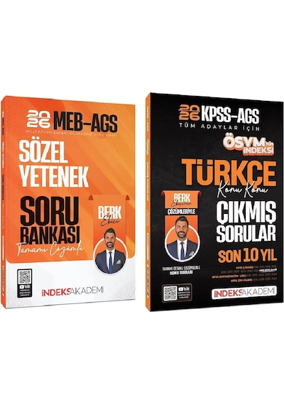 İndeks Akademi 2026 Meb-ags Sözel Yetenek Soru Bankası + Çıkmış Sorular 2 Li Set - Berk Ekici İndeks Akademi Yayıncılık