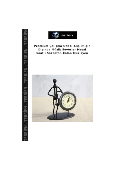 Premium Çalışma Odası Alışılmışın Dışında Müzik Severler Metal Saatli Saksafon Çalan Müzisyen Çok Renkli