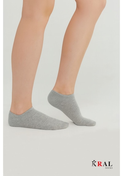 Kral Socks Pamuklu Terletmez Unisex Sneaker Çorap 6 Çift - Beyaz - Gri - Siyah
