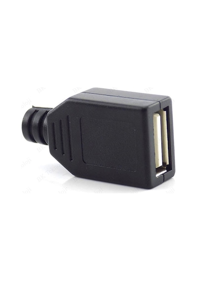 Plastik Muhafazalı Lehim Tipi 4 Pin USB Dişi Konnektör