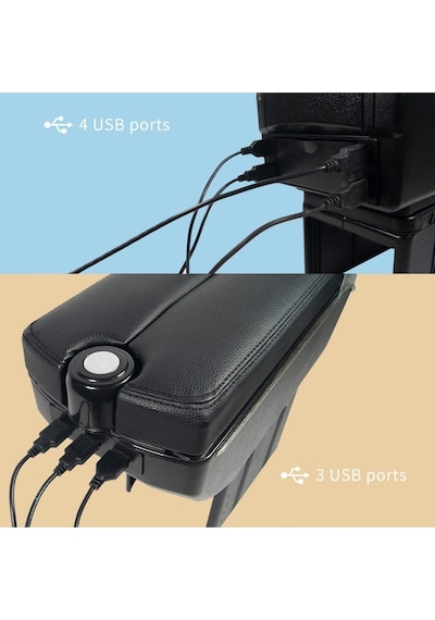 Fiat Linea Uyumlu Kol Dayama Kolçak Usb'li Bardaklıklı Çift Açılır Siyah Deri 1.sınıf Kaliteli