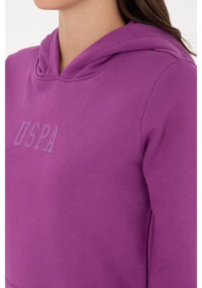 U.S. Polo Assn. Kadın Menekşe Basic Kapüşonlu Sweatshirt 50289536-VR037
