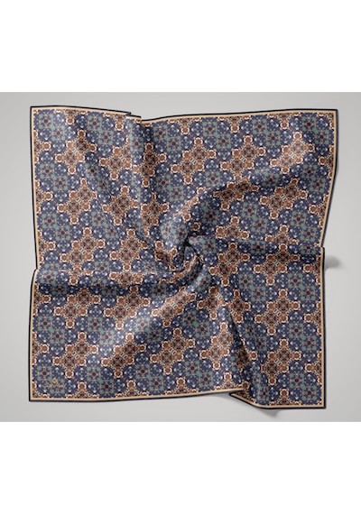Silk Home Soft Eşarp 73093-09 Saks, Kiremit, Beyaz, Antrasit