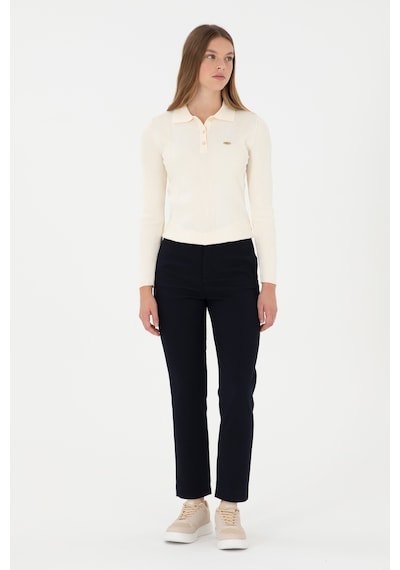 U.S. Polo Assn. Kadın Lacivert Carrot Hight Waist Fit Kanvas Pantolon 50298544-VR033