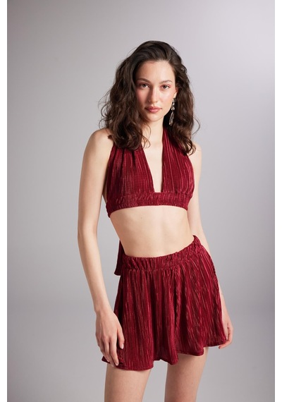 Holly Lolly Beli Lastikli Bağlamalı Comfy Büstiyer Bordo