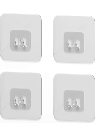 Zabata 7x7 Cm Süper Güçlü Yapışkanlı Banyo Askısı Yedek 4 Adet Sticker Raf Tutucu Askı Siyah