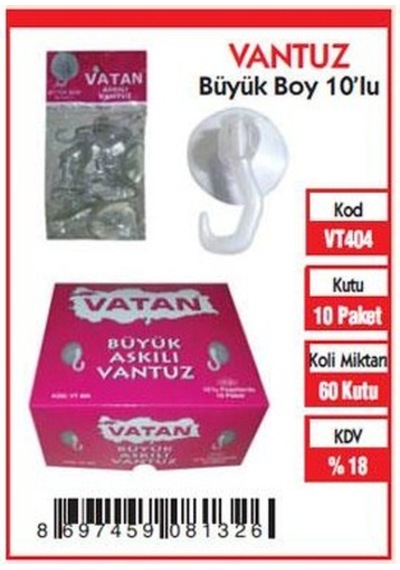 Vatan Vt404 Vantuz Büyük Boy 10 Lu