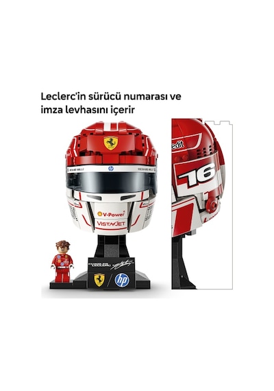 LEGO® Editions Scuderia Ferrari HP Charles Leclerc Kaskı 43014 - 14 Yaş ve Üzeri için F1® Sergileme Modeli Yapım Seti (886 Parça)