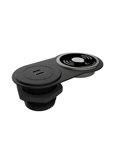 Circular-line Modüler Hızlı Şarj Kutusu Wireless Usb-Siyah