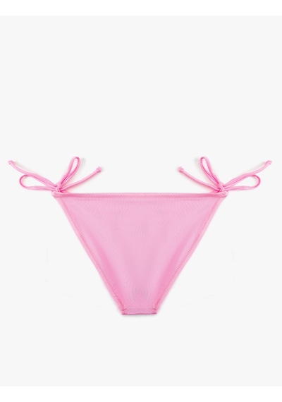 Koton Astarlı Parlak Yanları Bağlamalı İpli Bikini Altı Pembe 5sak00044mm Gül