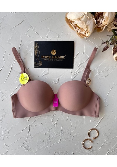 Violet Dikişsiz Lazer Kesim Double Push-up Balensiz İz Belli Etme Gül Kurusu